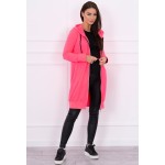 Cardigan roz neon dama cu fermoar bumbac Cardigan roz neon dama cu fermoar bumbac